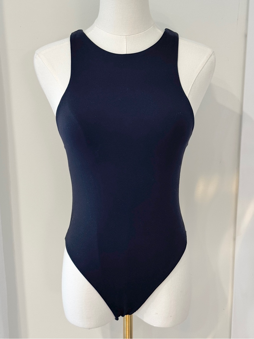 ZARA Women's Black High-Neck One-Piece Swimsuit / S